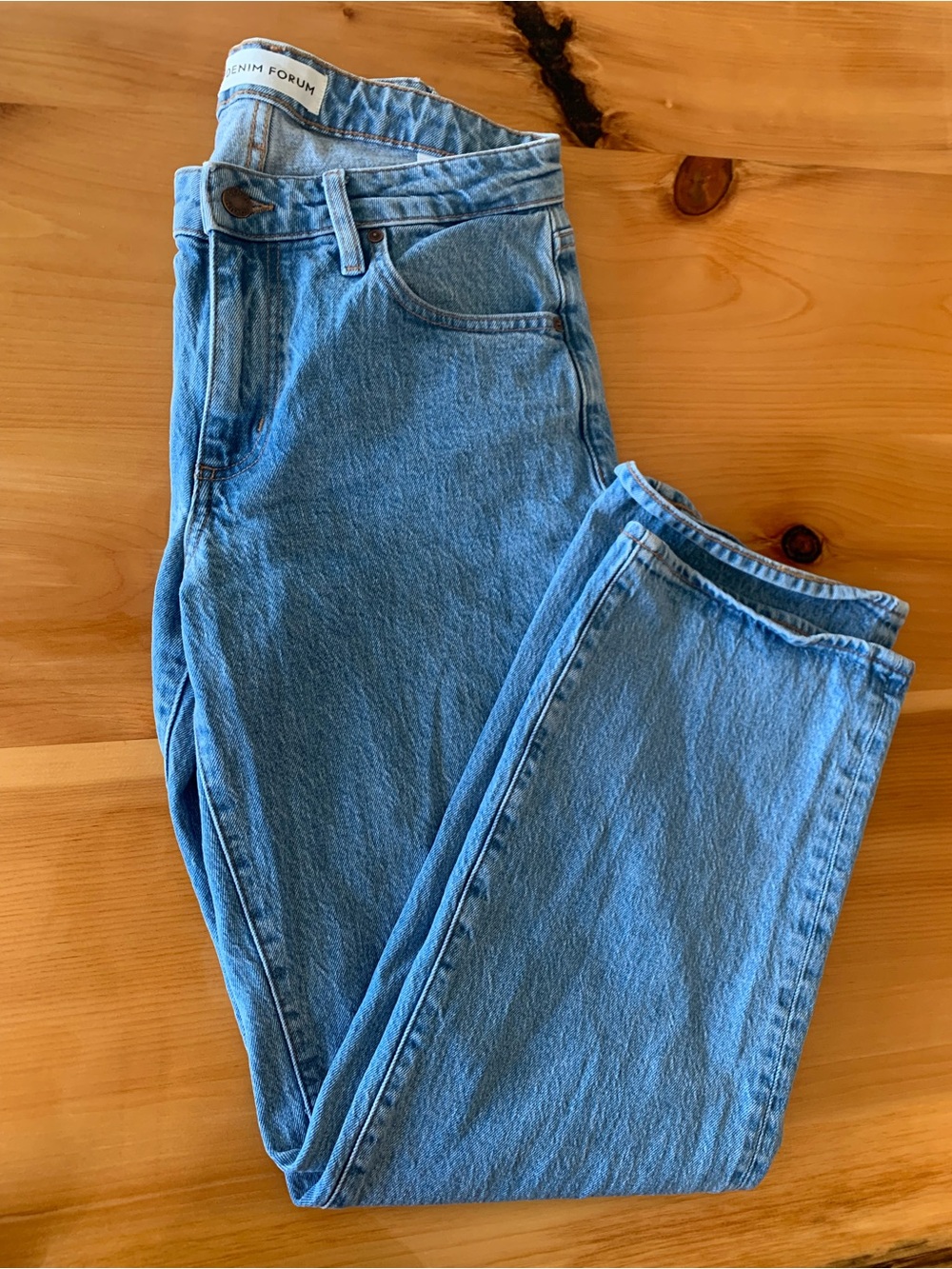 Denim Forum Women’s Light Blue Jeans - Classic Straight Fit